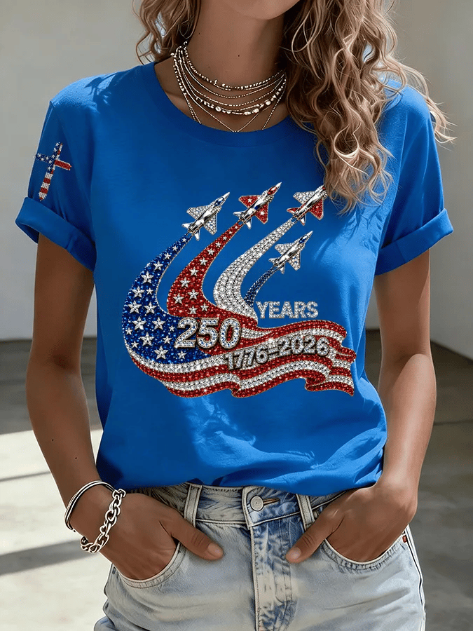 Women's America 250 Years 1776-2026 Print Casual T-shirt