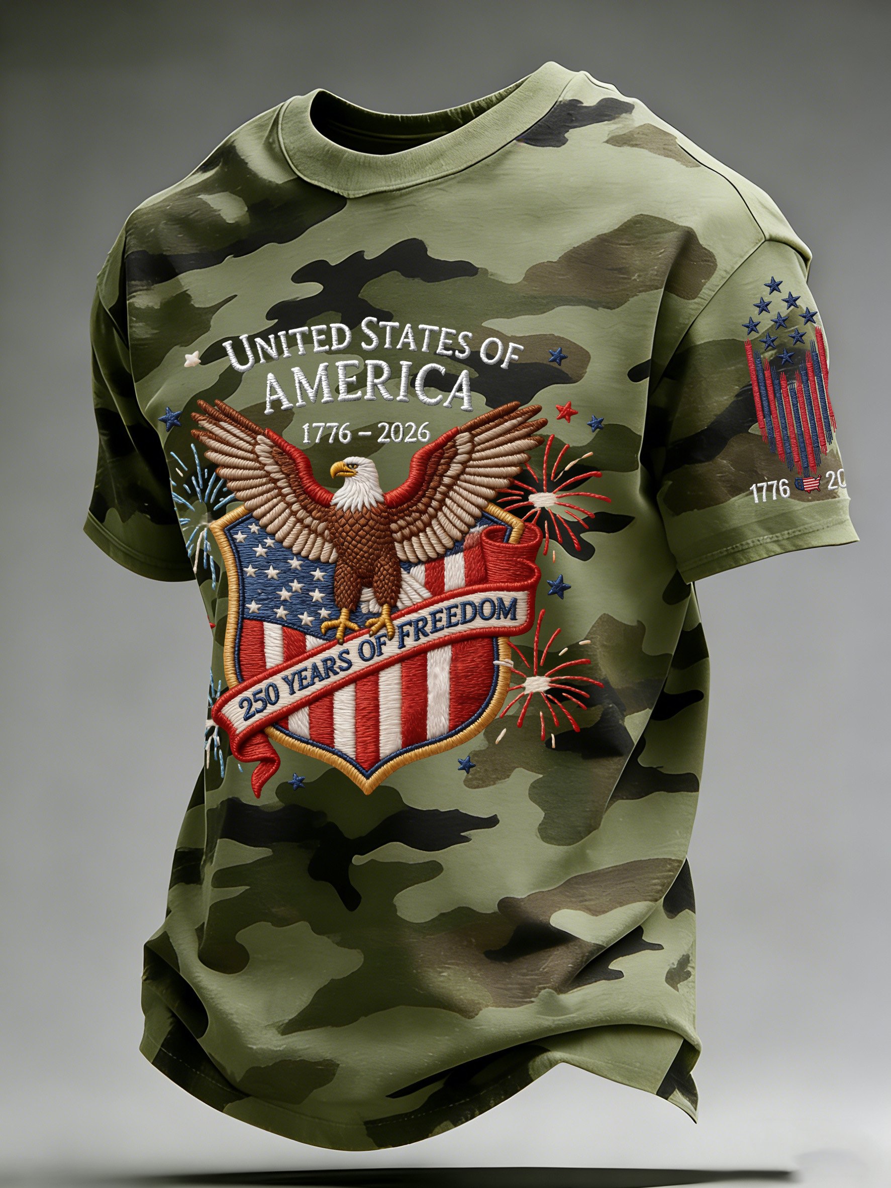 Men's American 250th Anniversary Print Casual Top