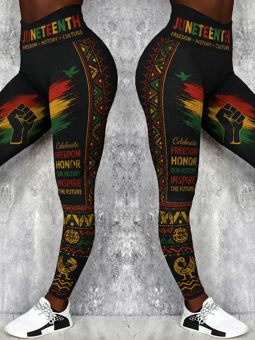 Women's Juneteenth Freedom • History • Culture Celebrate Freedom Print High Waist Leggings