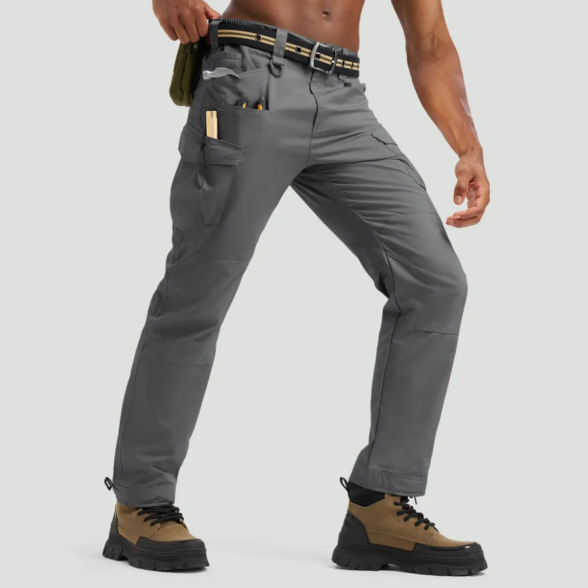 Men's Tactical Ripstop Pants Lightweight Water Resistant Cargo Hiking Work Pants