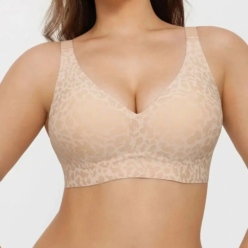 Jelly Wireless Womens Comfortable Wireless Bras Push Up Bralettes Seamless Tshirts Bras Deep V Everyday Bras