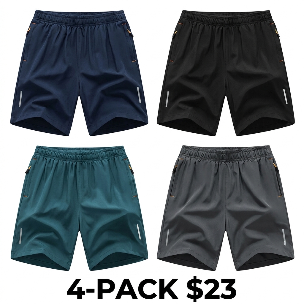 Men's 8-Pack Quick-Dry Athletic Shorts – Breathable Workout & Running Bottoms