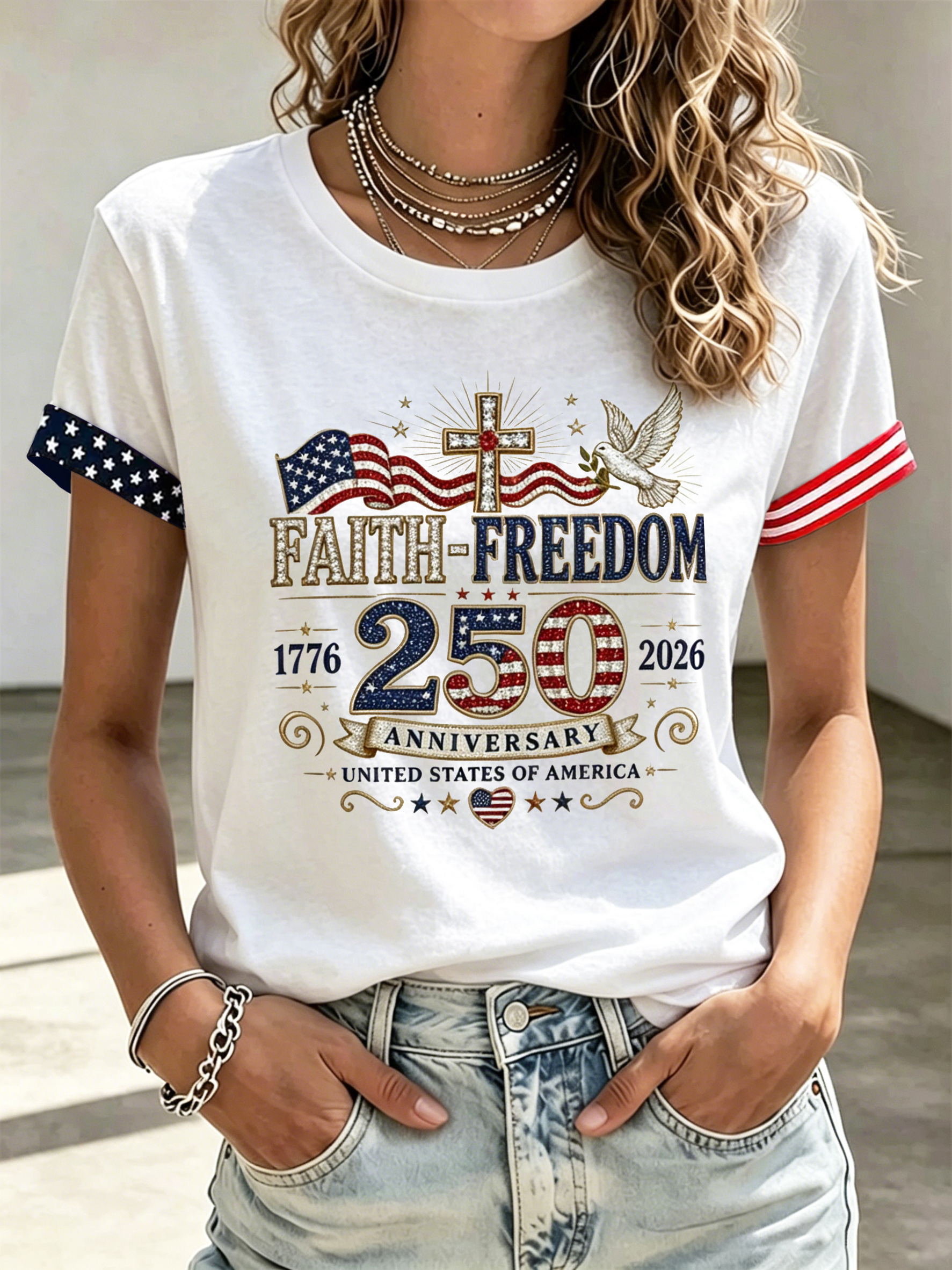 250Th Anniversary Printed Round Neck Top In The United States