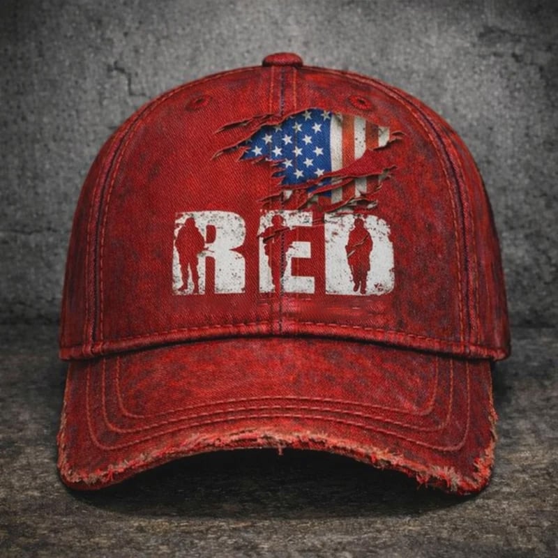 Unisex casual red Friday print hat