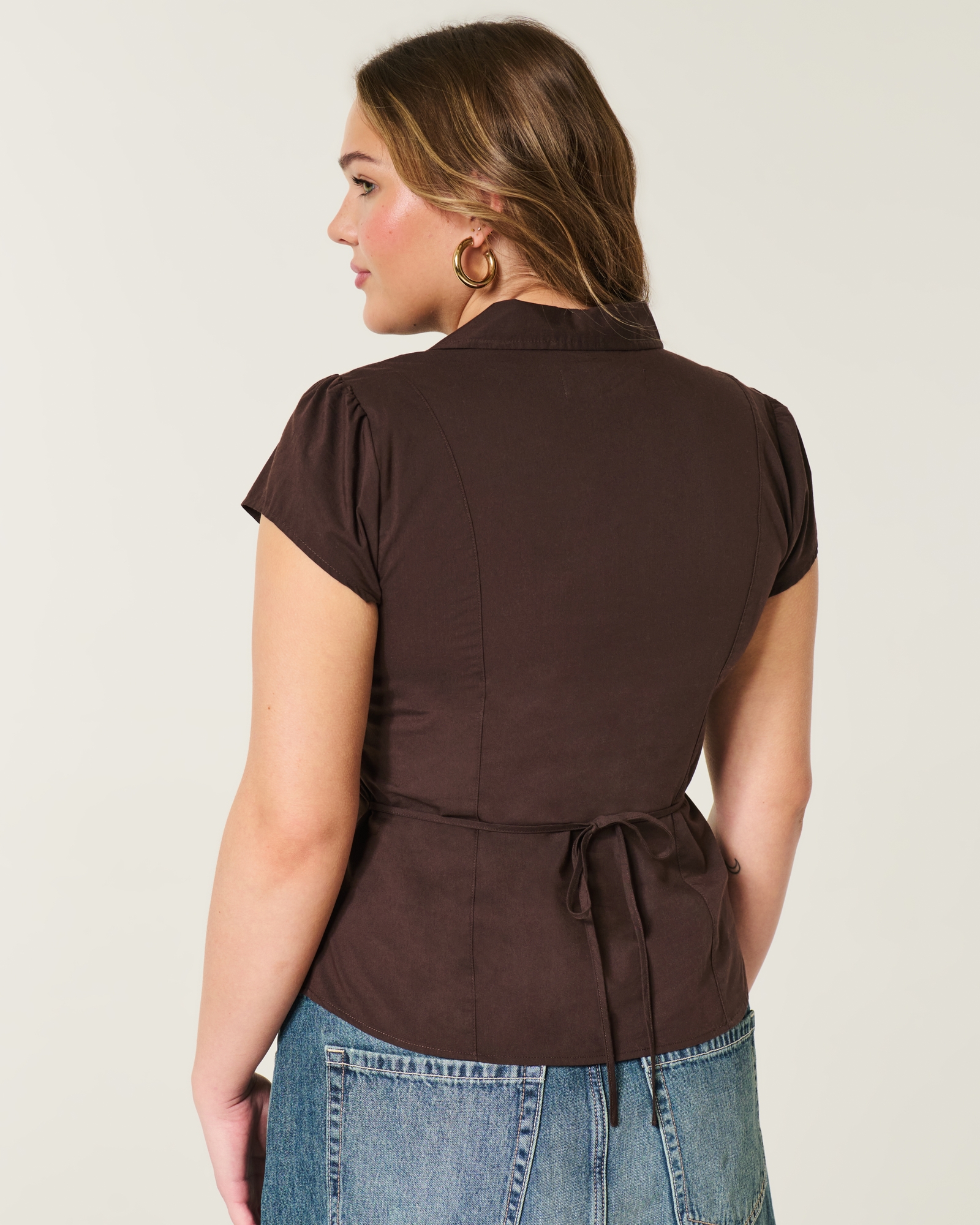 Short-Sleeve Ruched Shirt