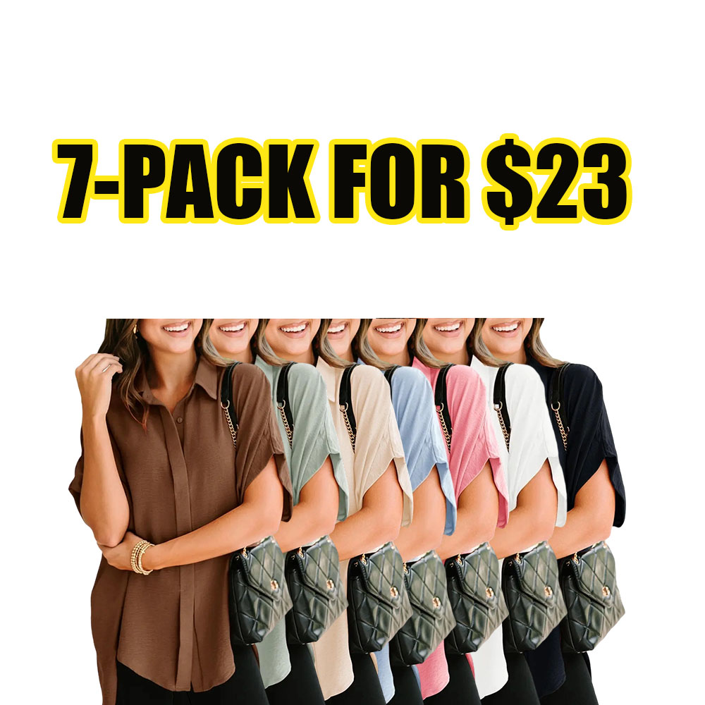 Effortless V-Neck Oversized Button-Down Blouse for Women