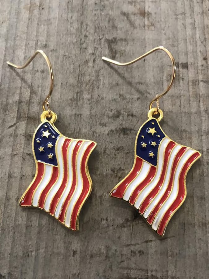 Independence Day American Flag Versatile Earrings
