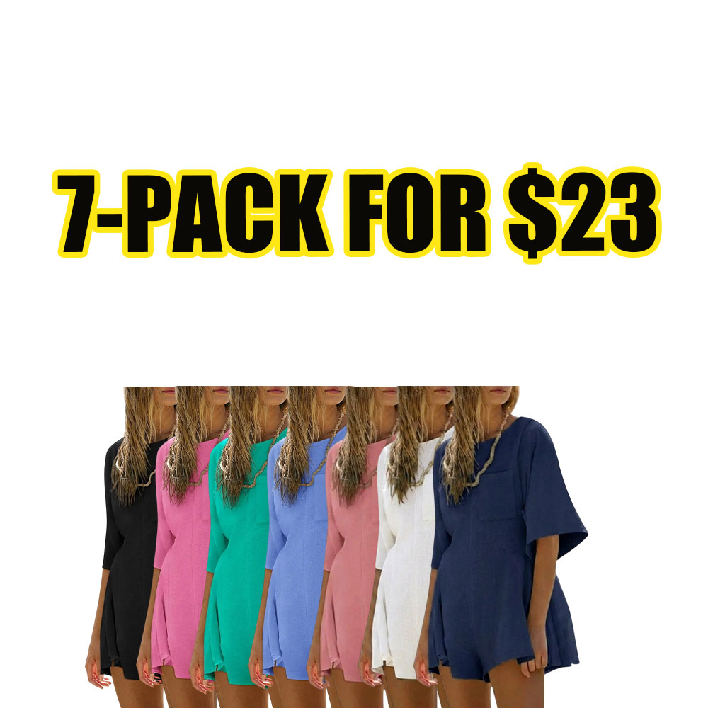 Everyday Ease Loose Fit Crew Neck Jumpsuit with Pockets – Spring & Summer Casual One-Piece Outfit