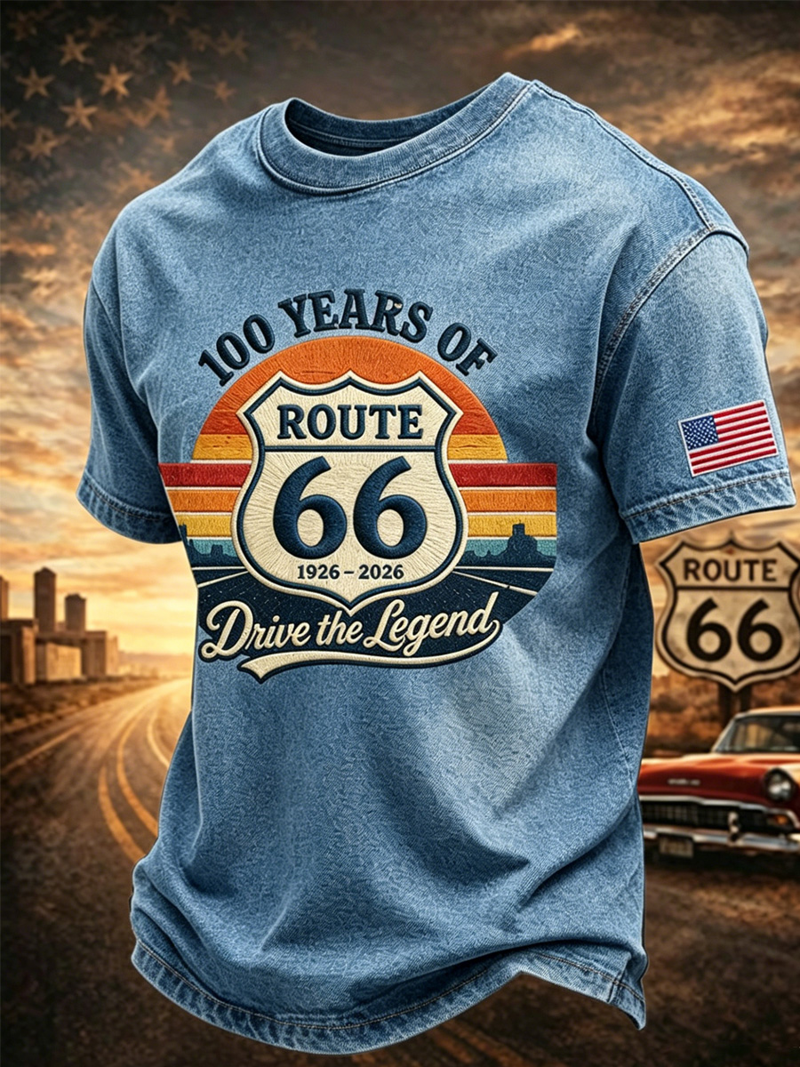 Men's Route 66 Centennial Mother Road Print T-shirt