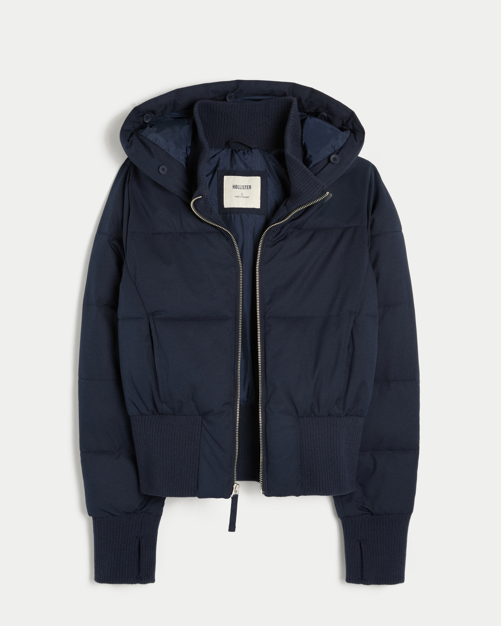 Faux Fur Trim Puffer Bomber Jacket