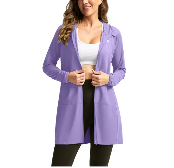 Women's UPF 50+ Sun Protection Swim Long Jacket SPF Lightweight Beach Cover Ups