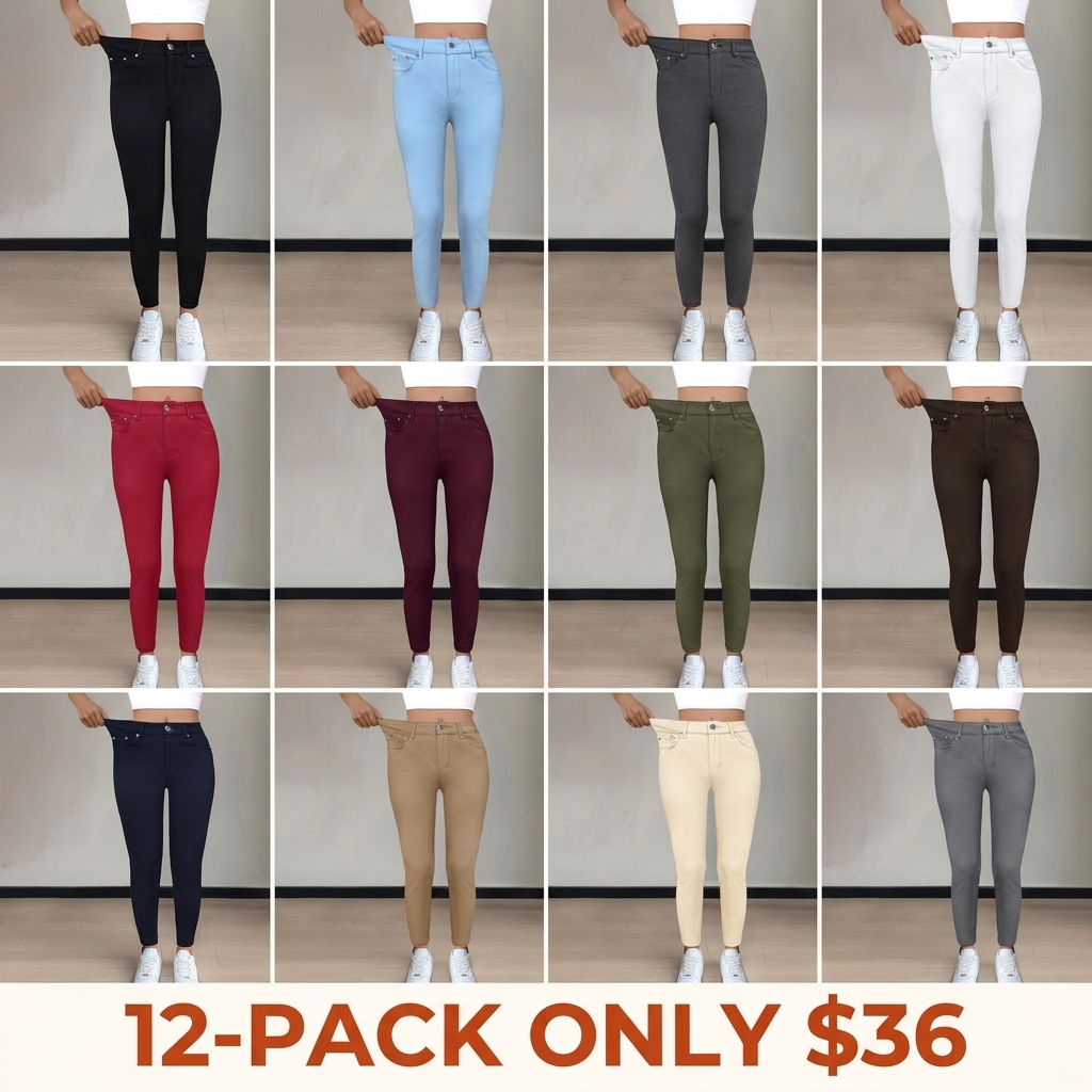 Women's Solid-Color Button-Pocket Fitted Athletic Pants