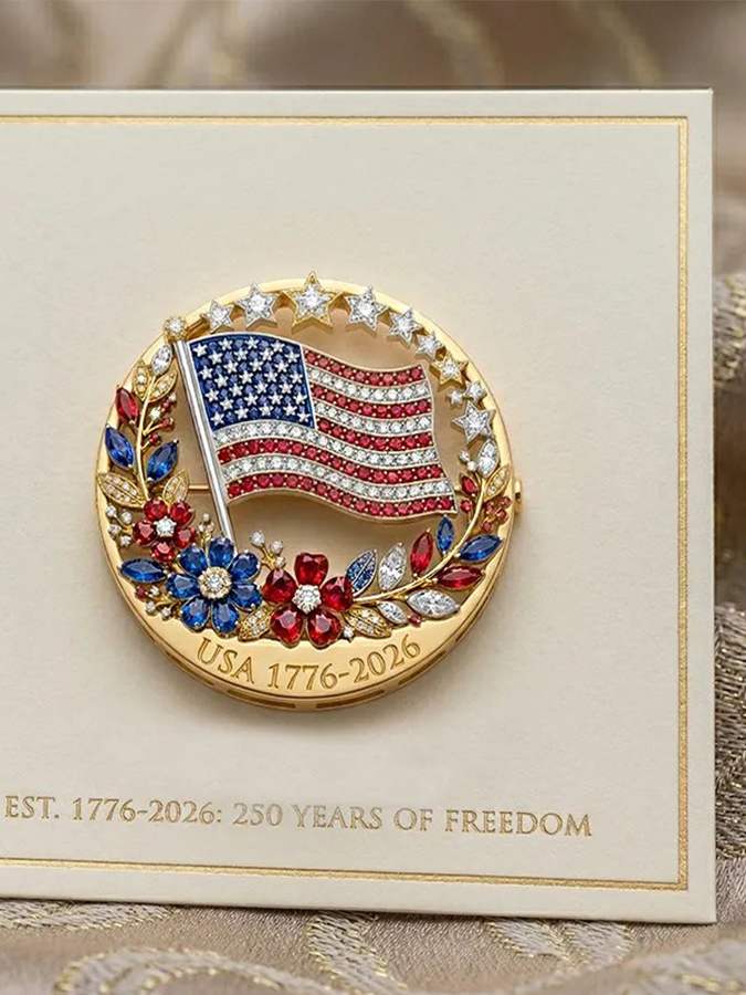 US 250th Anniversary Enamel Brooch Pin