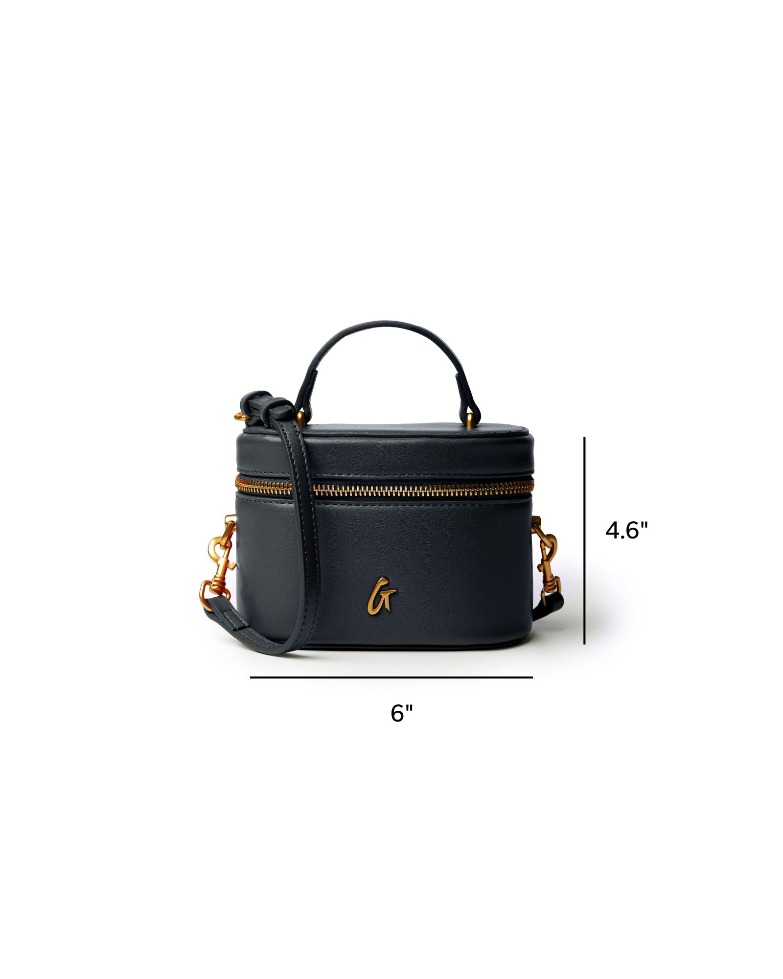 MINI SMOOTH GOLD VANITY BAG - BLACK
