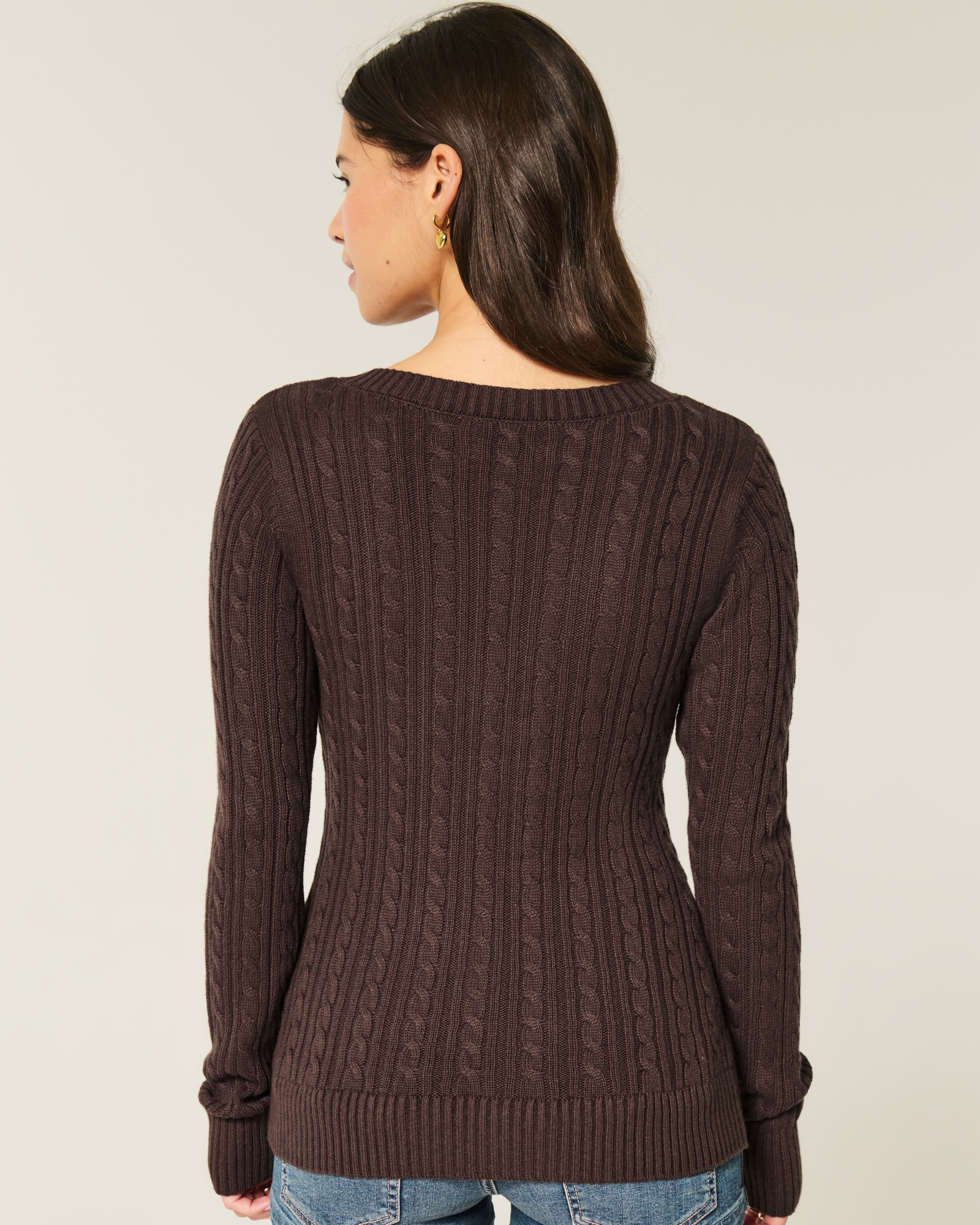 Cable-Knit Icon V-Neck Sweater
