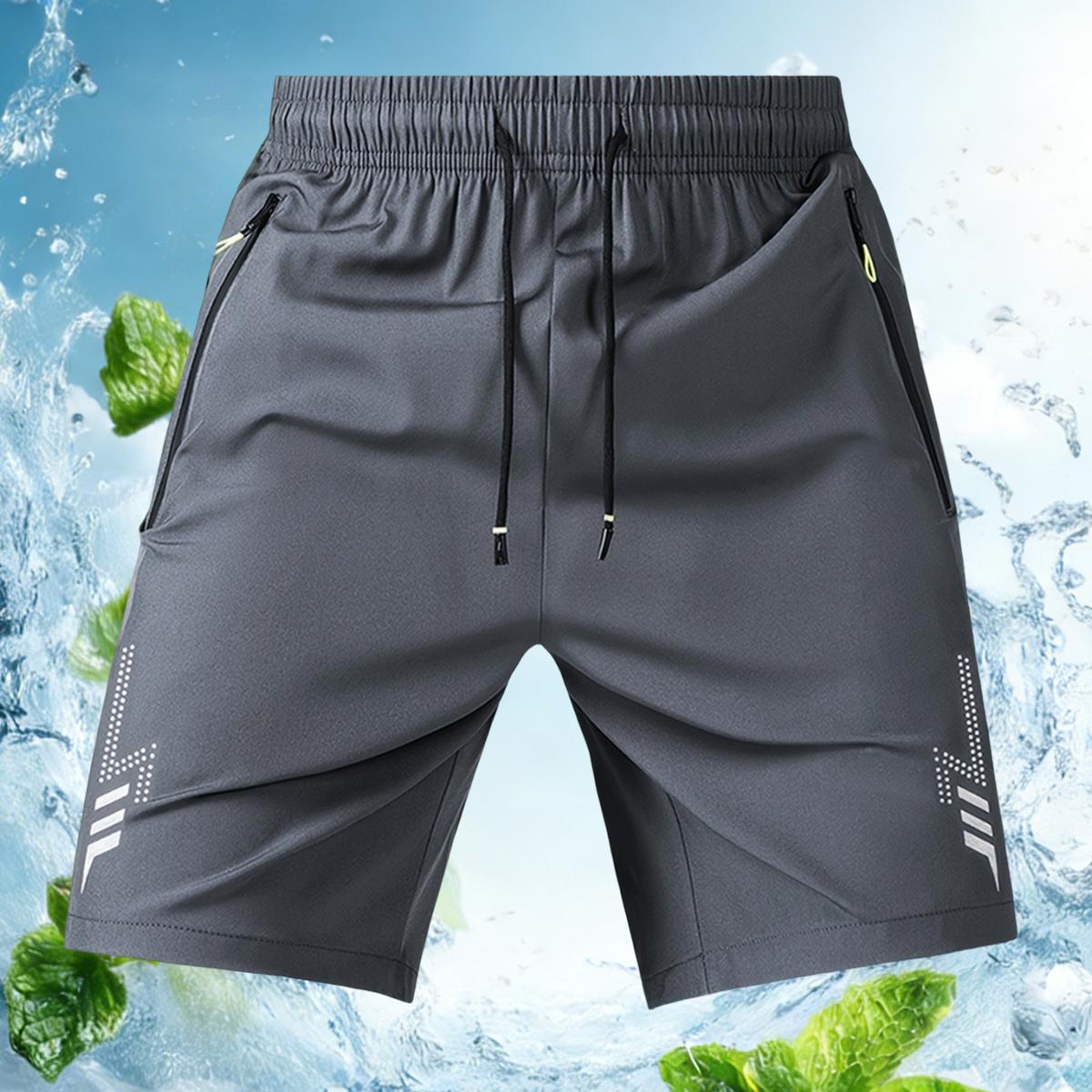 Men's Unisex Fashion Athletic Shorts Drawstring Waistband, Side Zipper Closures
