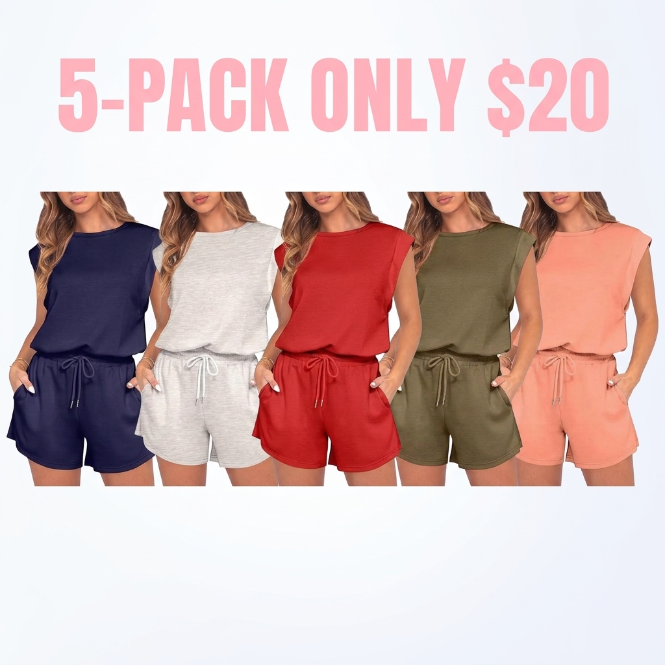 🌞 Adjustable Waist Utility Summer Romper