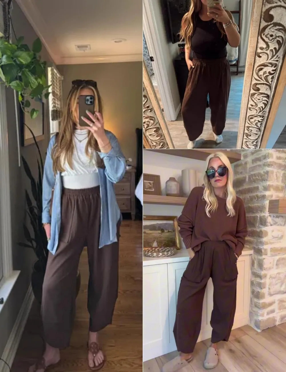 Women's Wide Leg Harem Pants Casual Palazzo Pants with Pockets High Waist Relaxed Fit