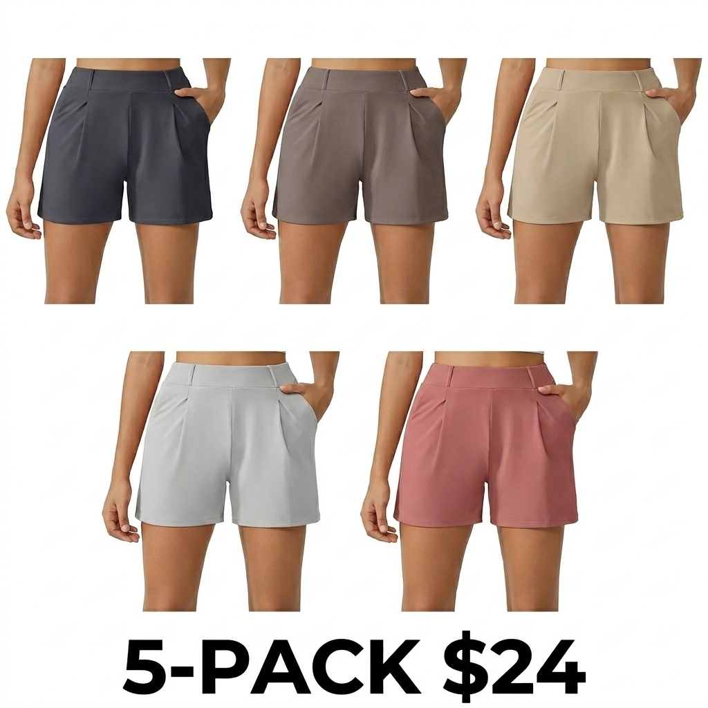 Women's High Waisted Casual Summer Shorts – Wide Leg Athletic Shorts with Pockets