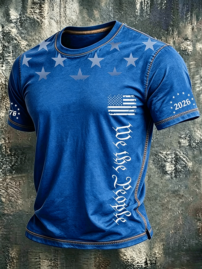Men'S American Flag Printed Casual T-Shirt