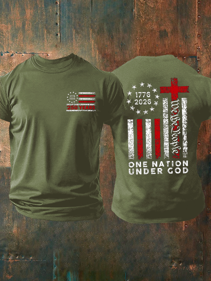 Men'S Independence Day One Nation Under God T-Shirt