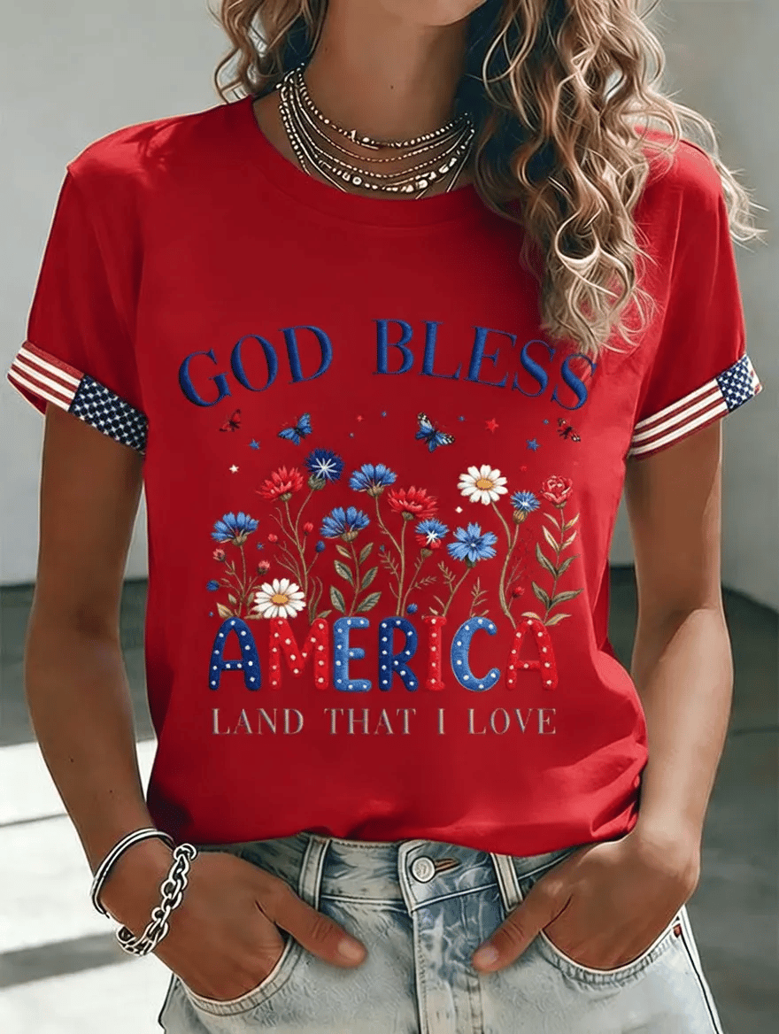 Women's 250Th Anniversary Independence Day  Print T-shirt
