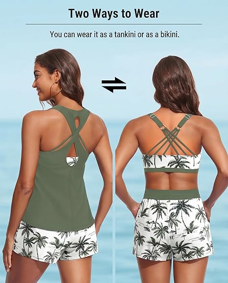 ⏰LAST DAY 90% OFF - 3 Piece Tankini with Shorts 🔥
