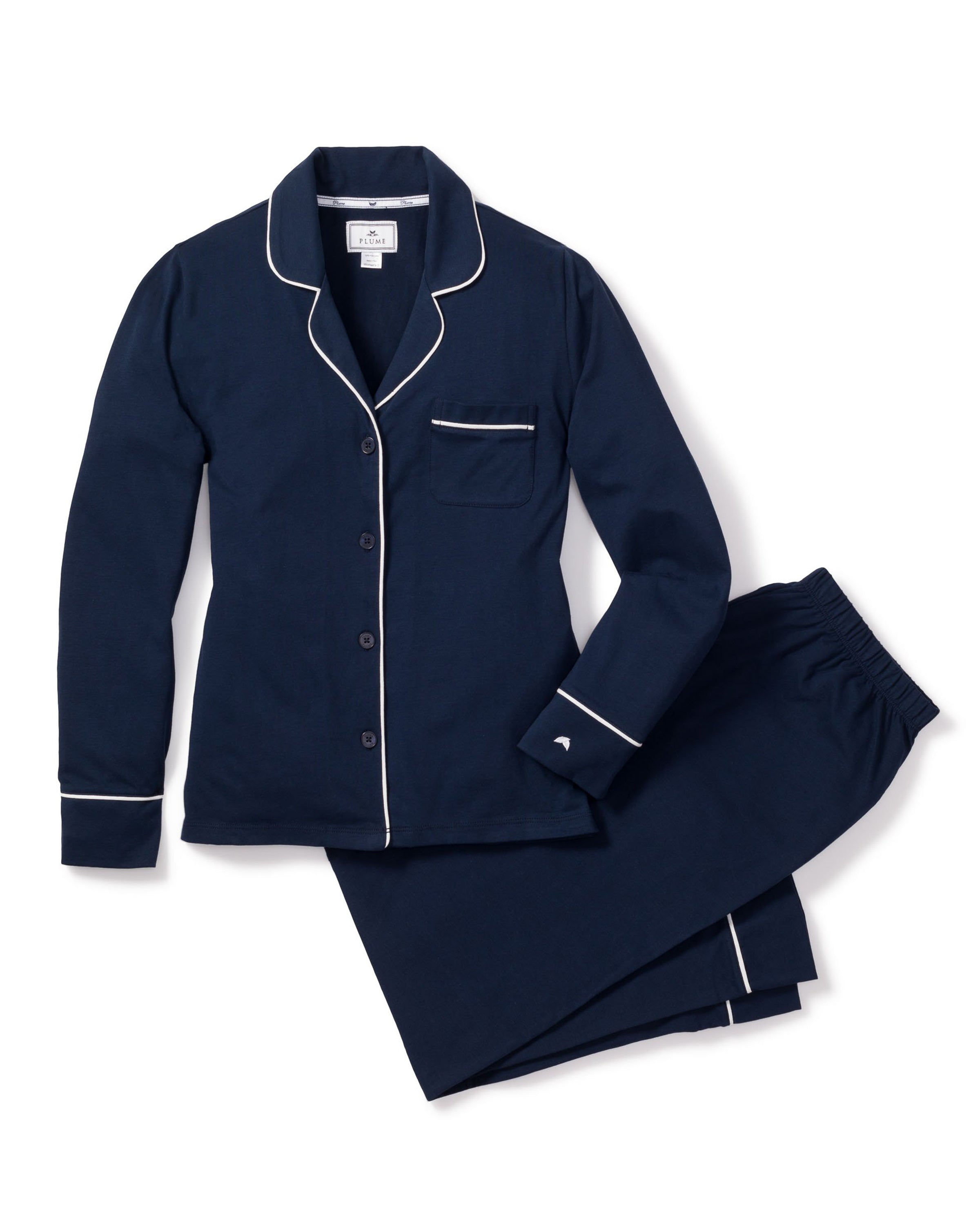 Women's Pima Pajama Set in Navy