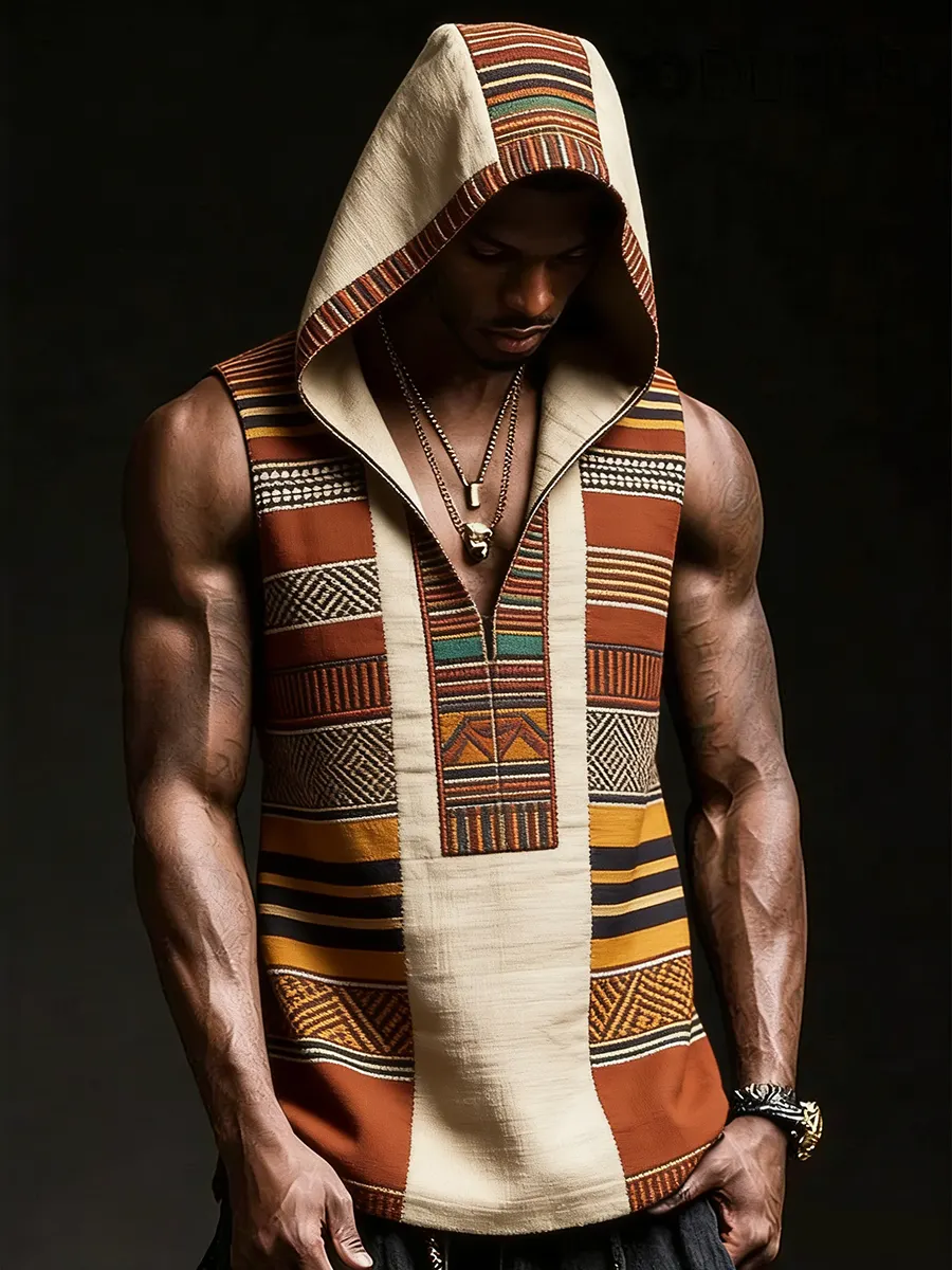 African Abstract Art Print Vest
