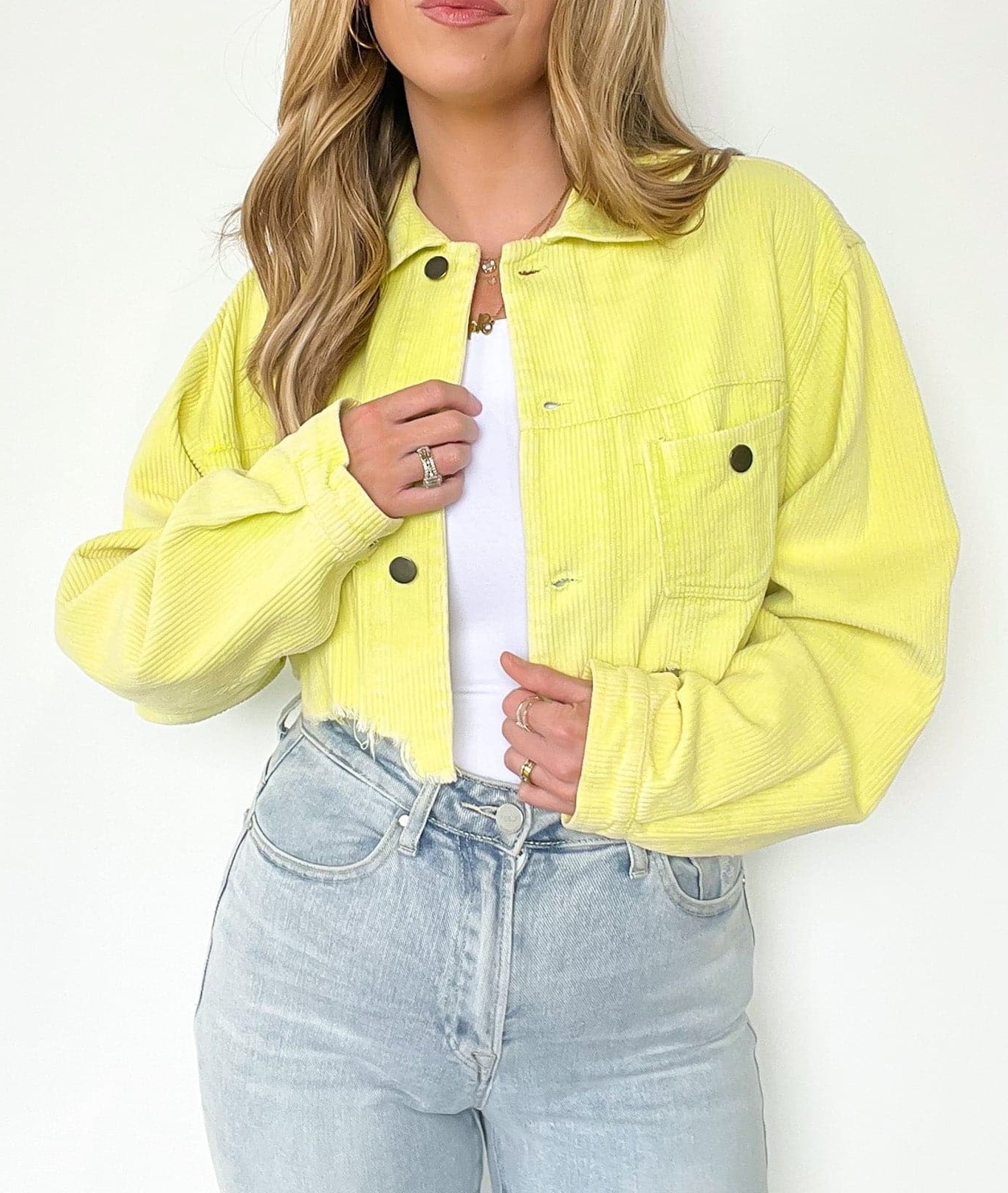 Perfect Promise Cropped Distressed Corduroy Jacket