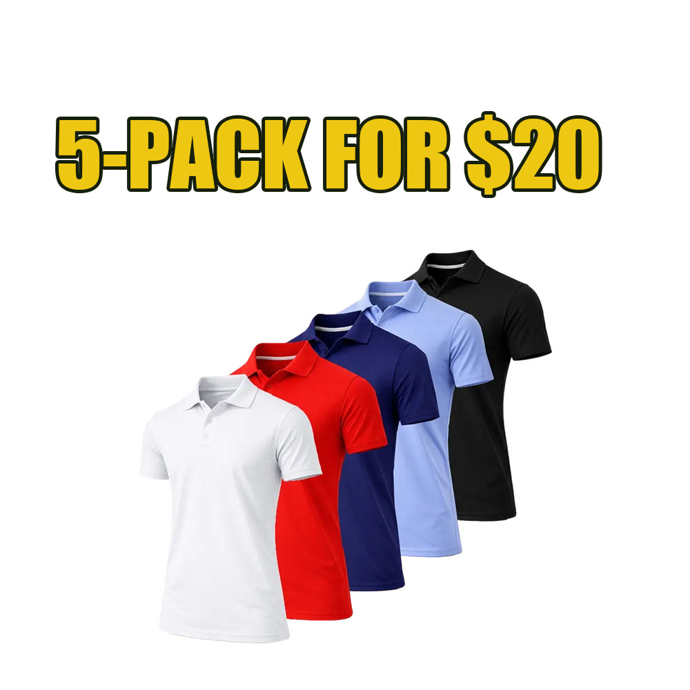 Men’s 10-Pack Performance Polo Shirts
