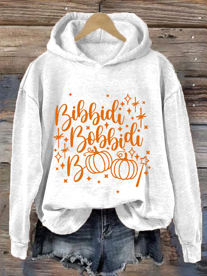 Women's Halloween Bibbidi Bobbidi Boo Magic Printed Hooded Sweatshirt