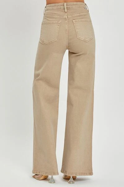 Full Size Tummy Control High Rise Wide Leg Jeans