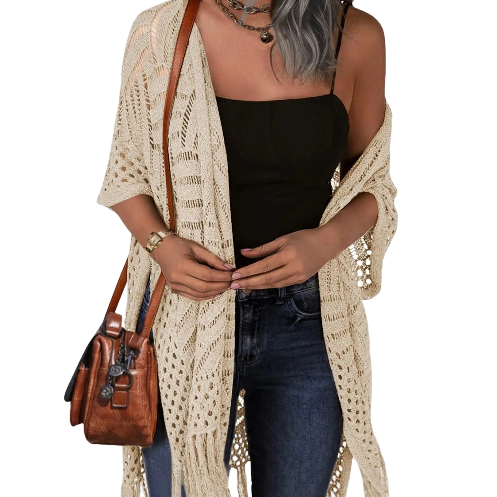 Women's Open Front Kimono Cardigan