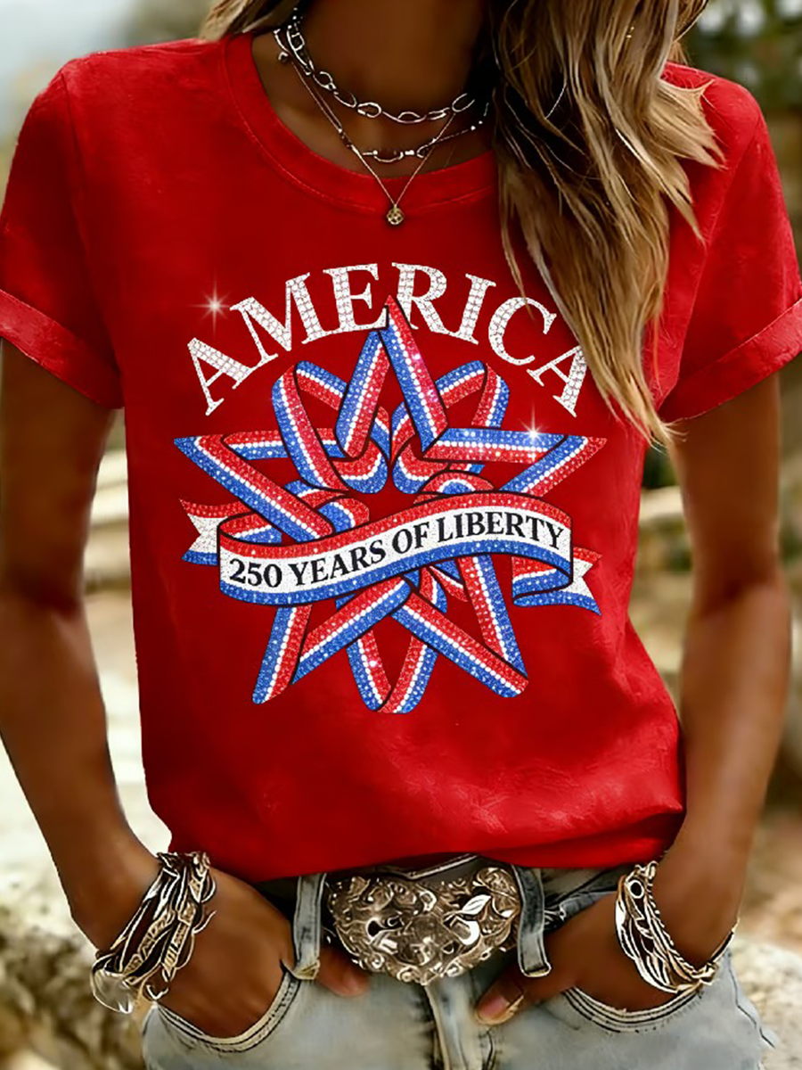 Women'S Patriotic 250 Commemorative Pattern T-Shirt