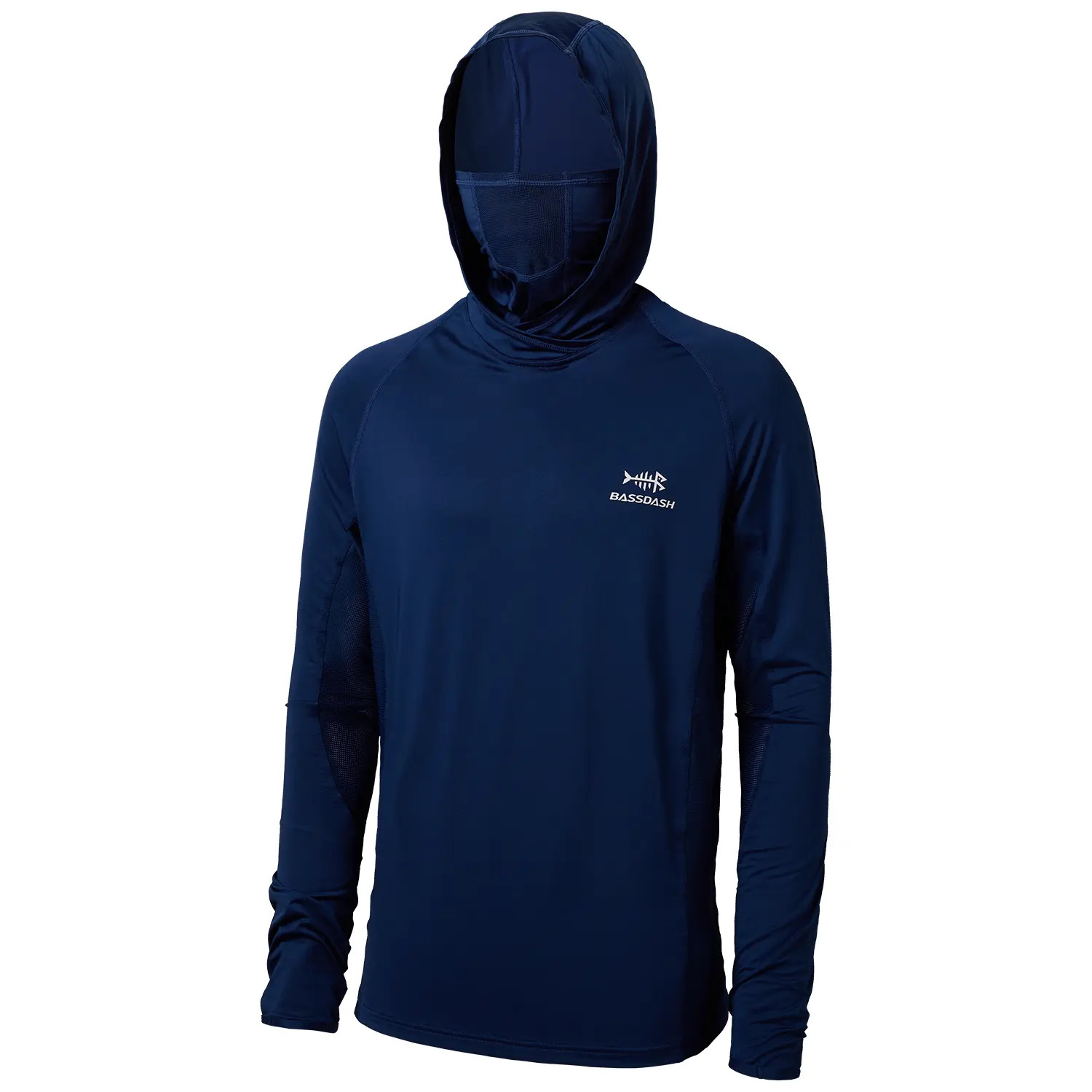 UPF 50+ Men’s Long Sleeve Fishing Shirt with Mask UV Neck Gaiter Hoodie