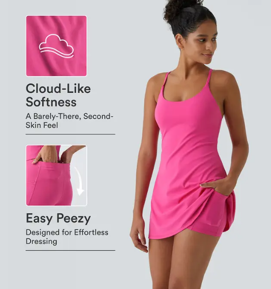 Plush Backless Active Dress-Easy Peezy, Dance Dresses for Women