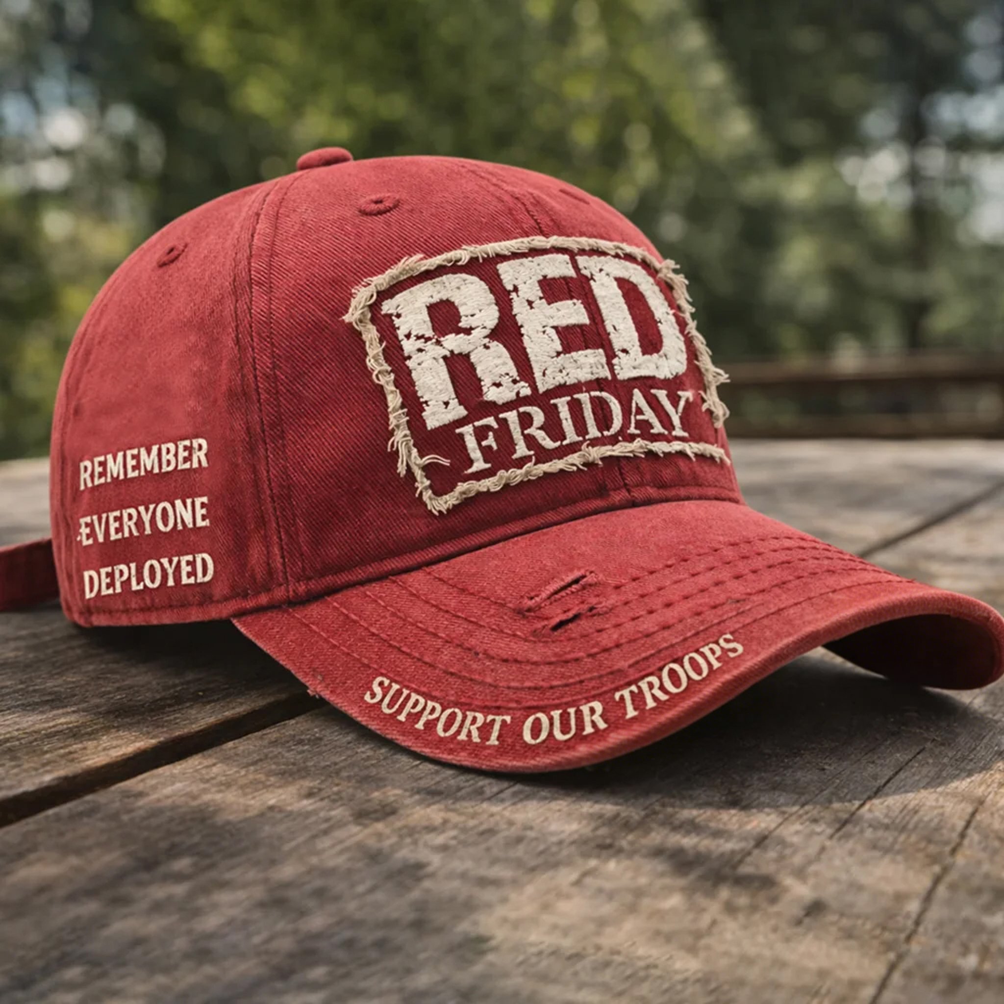 Unisex casual red Friday print hat