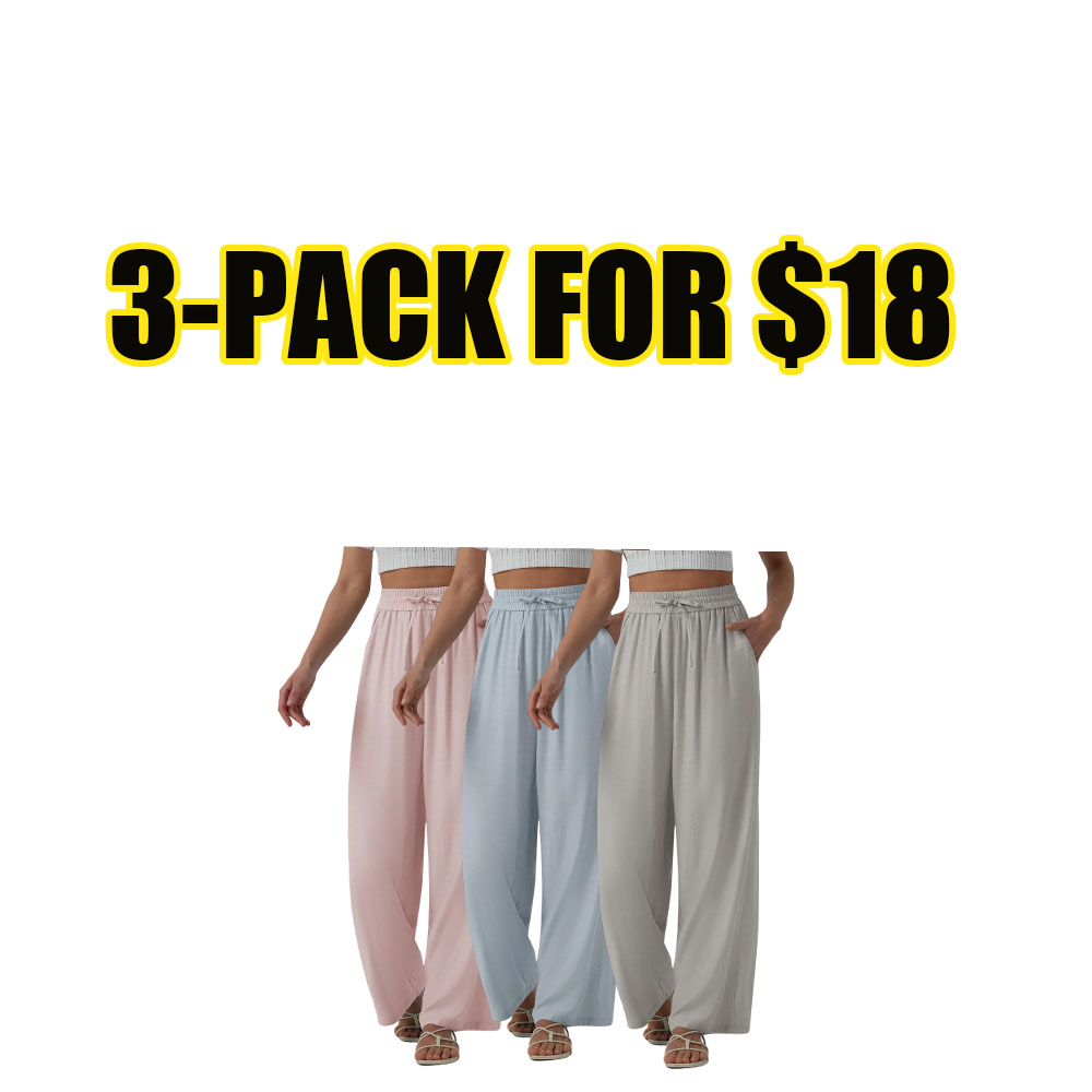 Linen Blend Wide Leg Pants