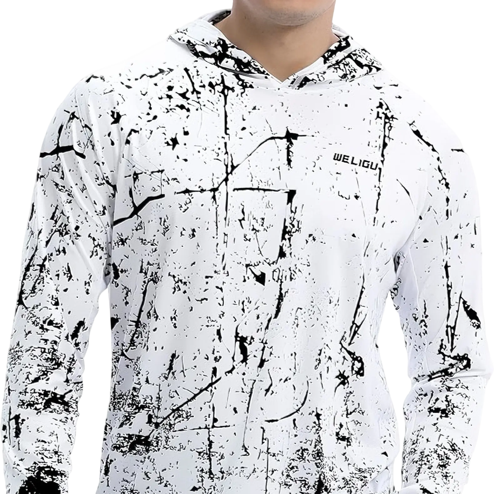 Men's UPF 50+ Sun Protection Hoodie Shirt Long Sleeve SPF Fishing Outdoor UV Hiking Lightweight Shirts