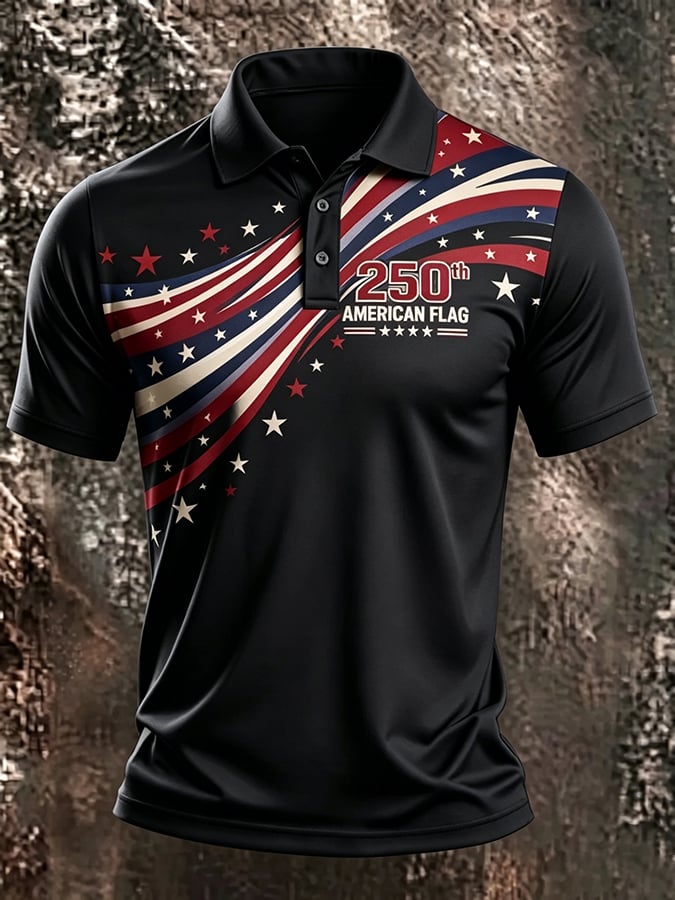 Men's USA 1776-2026 Freedom Printed Polo Shirt