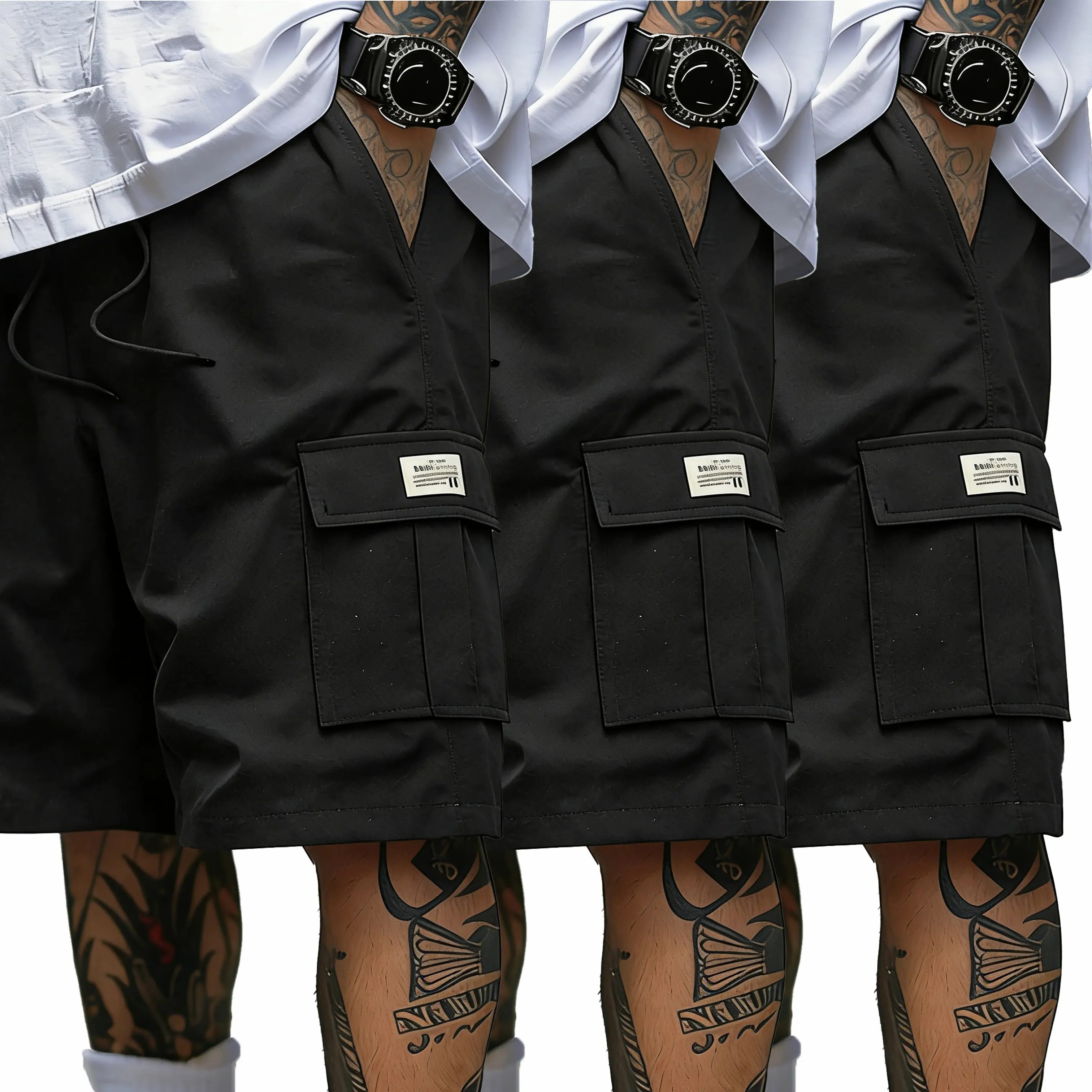 Men’s 6-Pack Cargo Shorts – Lightweight Work & Gym Shorts with Pockets, Adjustable Waist, Durable Polyester