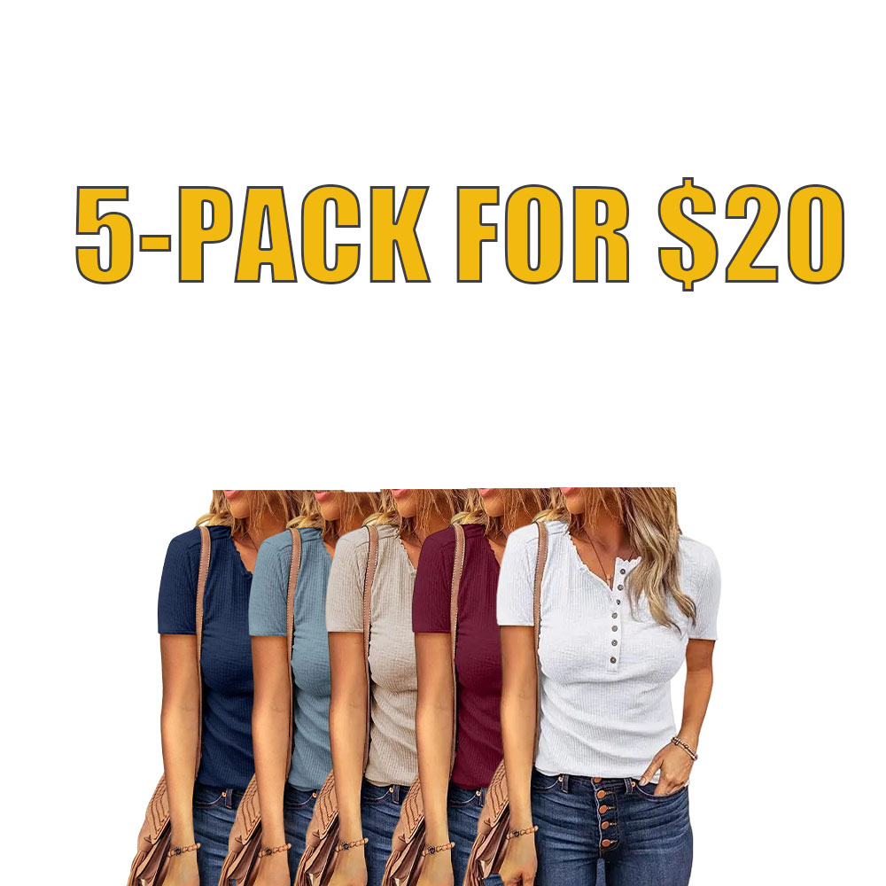 Women’s Henley V-Neck Knit Top