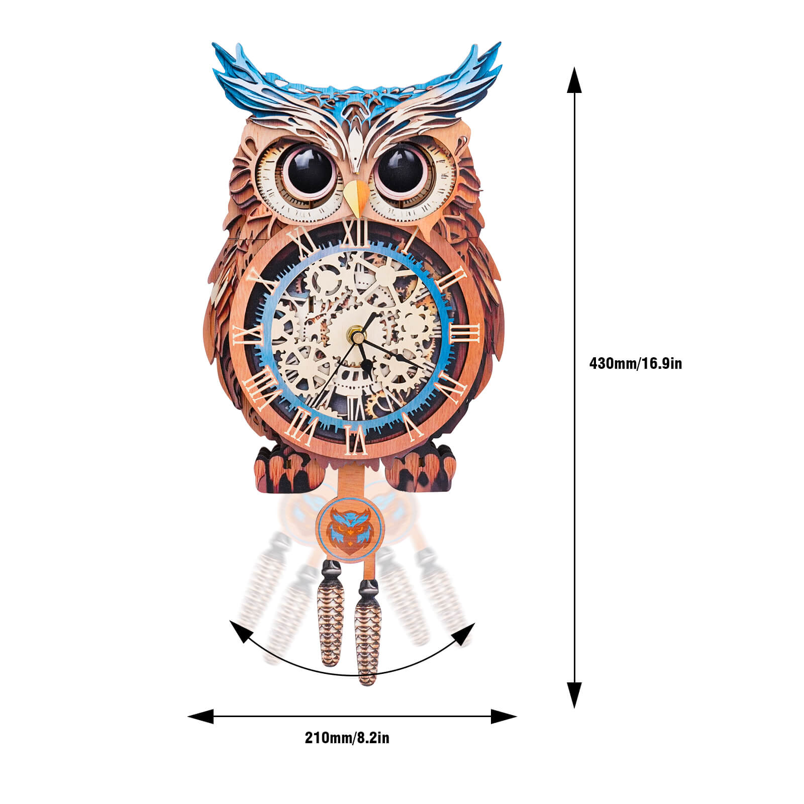Owl DIY Wooden Clock, 3D Puzzle Craft Kit
