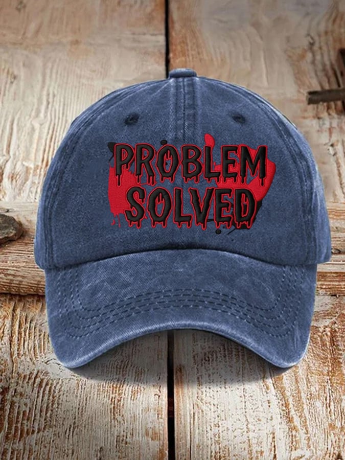 Unisex Halloween Problem Solved Printed Hat