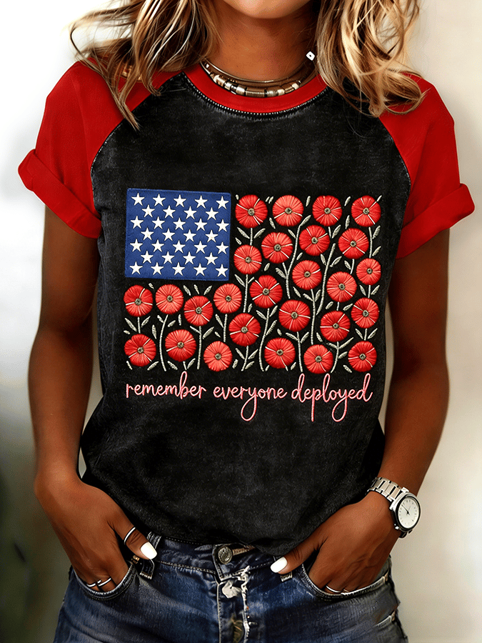 Women's Red Friday Art Print Raglan Short Sleeve