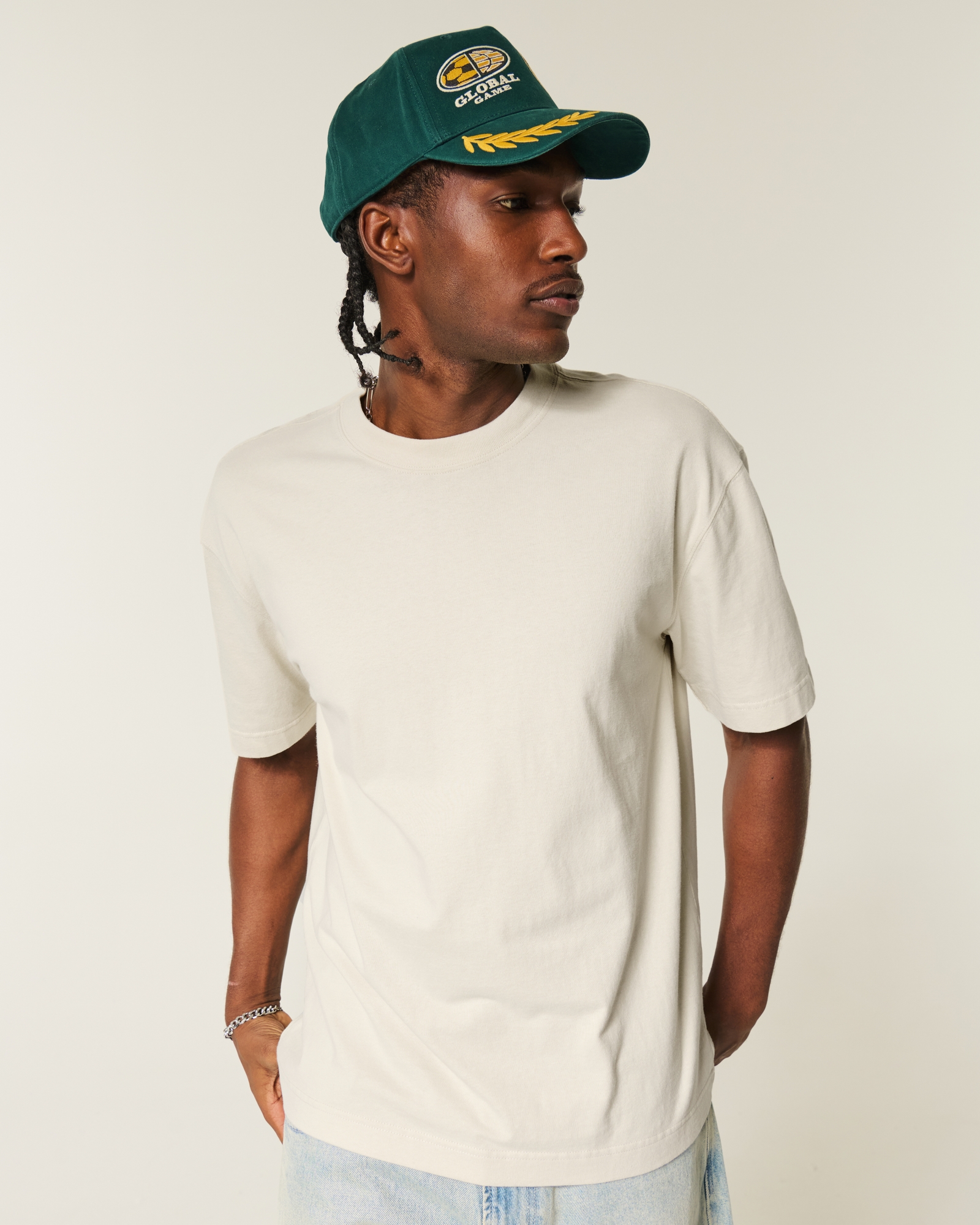 Boxy Heavyweight Washed Cotton Crew T-Shirt