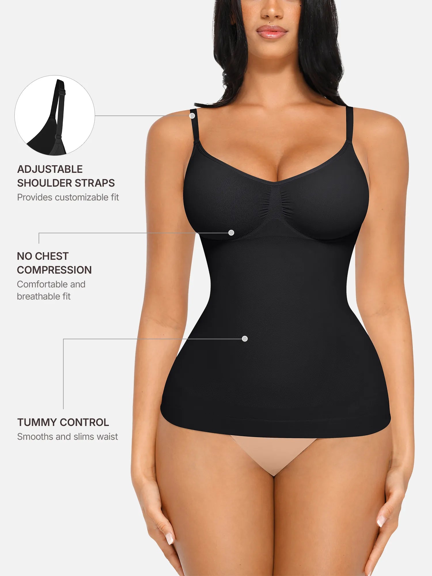 Feelingirl Bust Support Waist and Abdomen Control Shape Tank Top Vest
