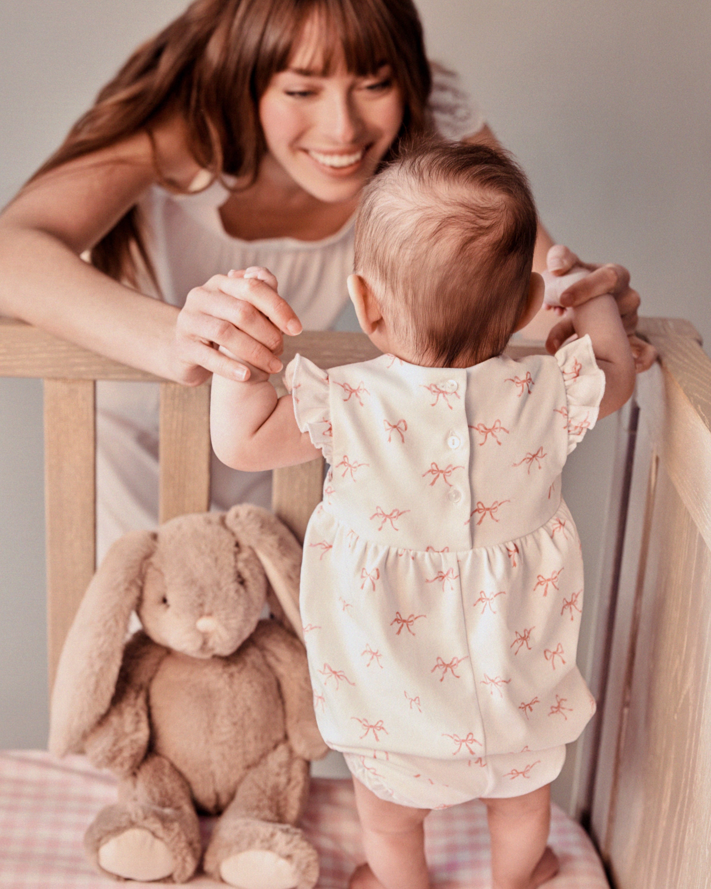 Baby's Pima Isla Play Romper in Blushing Bows