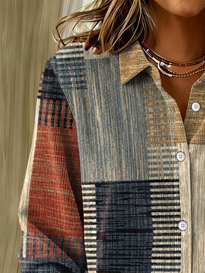 Women's casual vintage corduroy shirt